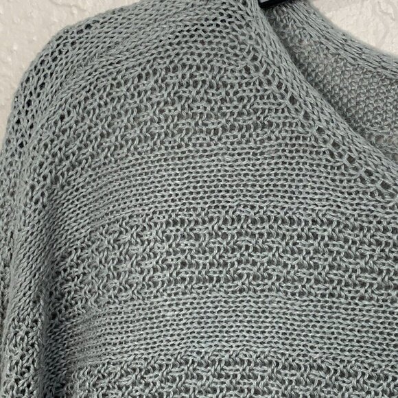 Tahari Linen Sweater Womens Small Open Knit Gray Dolman Sleeves Layering Casual - Picture 4 of 9